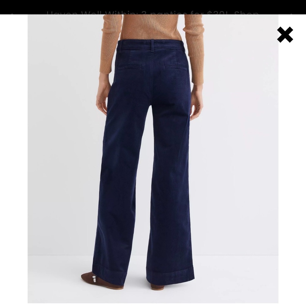LOFT Black Palmer Corduroy Wide-Leg Pants - Picture 3 of 4